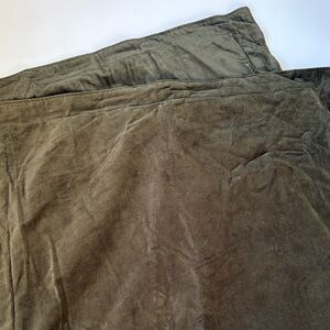 VTG Ralph Lauren Forest Green Velvet Euro Sham Covers Pair 30” x 30”